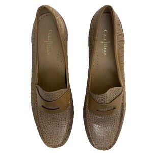 Cole Haan Laurel Moc loafers women 8.5 Tan Croc Style Gently worn